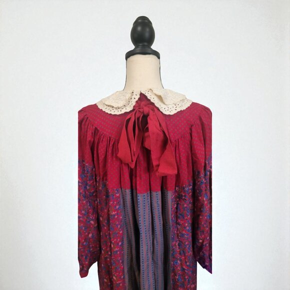 Vintage René Derhy Paris Dress – Size S – Made in India – Boho Prairie Style - Picture 6 of 9